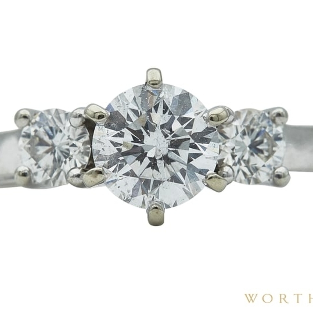 1 - 1.49 CT Round Cut 3 Stone Diamond Ring - Picture 2 of 4
